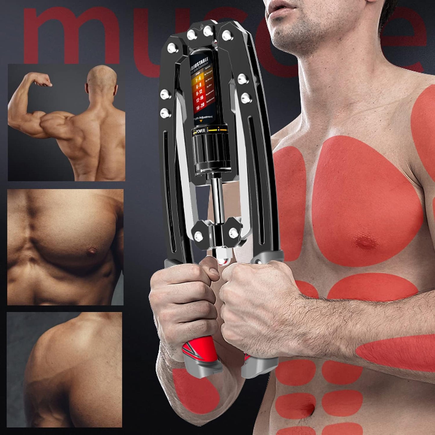 EAST MOUNT Twister Arm Exerciser - Adjustable 22-440lbs Hydraulic Power, Home Chest Expander, Shoulder Muscle Training Fitness Equipment